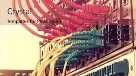  Presentation with operations security - Amazing theme having security operations - network cables installed backdrop and a red colored foreground