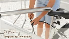  Presentation with people street - Presentation design enhanced with security-people-and-leisure-close background and a lemonade colored foreground