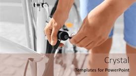  Presentation with people street - Slide deck having security-people-and-leisure-close background and a coral colored foreground