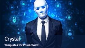  Presentation with facial recognition - Audience pleasing presentation theme consisting of security recognition concept with mesh backdrop and a navy blue colored foreground