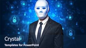  Presentation with facial recognition - Slide deck having security recognition concept with mesh background and a navy blue colored foreground