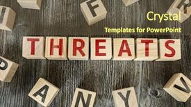  Presentation with risk assessment - Colorful slide set enhanced with security risk assessment - wooden blocks with the text backdrop and a tawny brown colored foreground