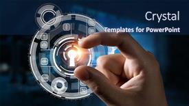  Presentation with security - Presentation theme consisting of security-solution-concept-mixed-media background and a navy blue colored foreground