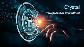  Presentation with security - Theme with security-solution-concept-mixed-media background and a navy blue colored foreground