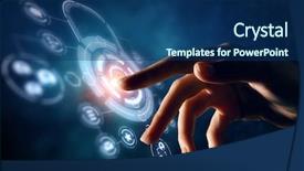  Presentation with solution - Cool new theme with medis - security solution concept backdrop and a navy blue colored foreground