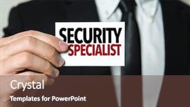  Presentation with security - Slide deck featuring security specialist background and a tawny brown colored foreground