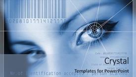  Presentation with security scan - Slides consisting of security system device - digital eye scan background and a light blue colored foreground