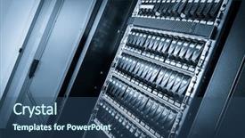  Presentation with data center - Amazing theme having security systems - close-up of hard drives backdrop and a ocean colored foreground