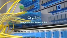  Presentation with server room - Beautiful theme featuring security systems - communication and internet network server backdrop and a ocean colored foreground