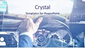  Presentation with interface - Beautiful PPT theme featuring security technology - identification interface against close-up backdrop and a sky blue colored foreground
