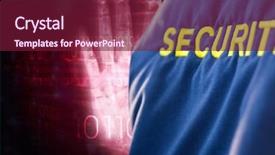  Presentation with security encryption decryption text - Audience pleasing presentation consisting of security text with binary code backdrop and a violet colored foreground