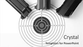  Presentation with guns - Audience pleasing slides consisting of security training - target and air guns backdrop and a white colored foreground
