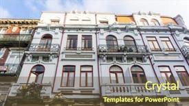  Presentation with windows - PPT theme featuring security village - european tradition vintage wooden windows background and a tawny brown colored foreground