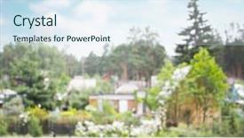  Presentation with nature countryside - Cool new presentation design with security village - keys on wooden table backdrop and a  colored foreground