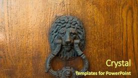  Presentation with old wooden door antique - Amazing slide set having security village - old wooden door with metal backdrop and a  colored foreground