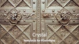  Presentation with metal - PPT layouts featuring security village - old wooden door with metal background and a  colored foreground