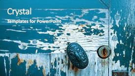  Presentation with metal - Colorful slide deck enhanced with security village - old wooden door with metal backdrop and a  colored foreground