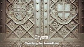  Presentation with old wooden door antique - Presentation theme featuring tea cup and dry tea background and a dark gray colored foreground