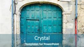  Presentation with old wooden door antique - PPT layouts having security village - old wooden door with metal background and a  colored foreground