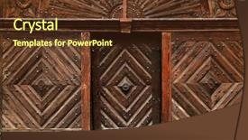  Presentation with transylvania - Slide set featuring security village - traditional wooden door in transylvania background and a tawny brown colored foreground