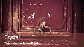  Presentation with oak door texture and - Audience pleasing PPT theme consisting of security village - wooden door grunge textures backdrop and a  colored foreground