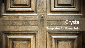  Presentation with oak door texture and - Amazing presentation design having security village - wooden door grunge textures backdrop and a  colored foreground
