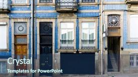  Presentation with wooden - Amazing presentation design having security village - wooden door grunge textures backdrop and a ocean colored foreground