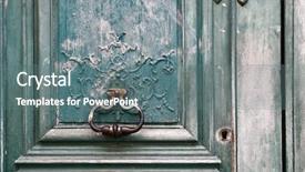  Presentation with wooden - PPT theme consisting of security village - wooden door grunge textures background and a gray colored foreground