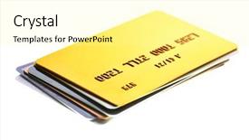  Presentation with pile - Amazing presentation theme having pile of credit cards close backdrop and a blonde colored foreground