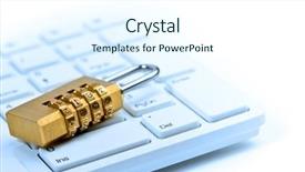  Presentation with computer security - Colorful presentation theme enhanced with security with keyboard and padlock backdrop and a cool aqua colored foreground