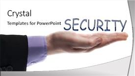  Presentation with intrusion detection system word security - Beautiful presentation theme featuring security word in male hand backdrop and a white colored foreground