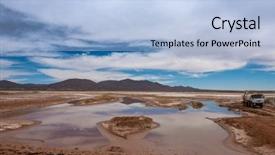  Presentation with lagoon - Cool new slide deck with sediment - breathtaking mountanious lagoon landscape backdrop and a light blue colored foreground