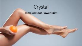  Presentation with technology orange and grey - PPT theme enhanced with sediment - female legs and orange background and a light blue colored foreground