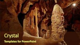  Presentation with cave - Colorful PPT layouts enhanced with sediment - limestone formations in a cave backdrop and a tawny brown colored foreground