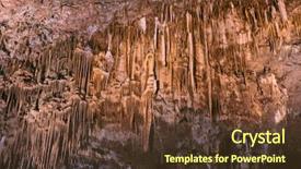  Presentation with cave - Theme with sediment - limestone formations inside a cave background and a tawny brown colored foreground