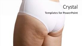  Presentation with problem solution 3d illustration - Beautiful theme featuring sediment - woman with cellulite problem backdrop and a sky blue colored foreground