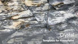  Presentation with sky and rock abstract - Cool new presentation theme with sedimentary rocks - abstract limestone rock formation forming backdrop and a gray colored foreground