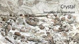  Presentation with sky and rock abstract - Amazing presentation theme having sedimentary rocks - abstract limestone rock forming backdrop and a light gray colored foreground