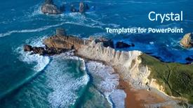  Presentation with aerial - PPT theme consisting of sedimentary rocks - aerial view of amazing rock background and a ocean colored foreground