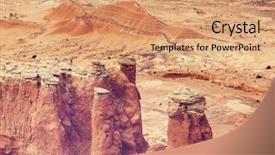  Presentation with arches national park - Presentation with sedimentary rocks - capitol reef national park utah background and a coral colored foreground