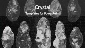  Presentation with humanity - Presentation theme consisting of sedimentary rocks - flint instruments from the diluvium background and a dark gray colored foreground