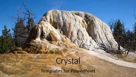  Presentation with hot springs - Beautiful PPT layouts featuring sedimentary rocks - mammoth hot springs backdrop and a coral colored foreground