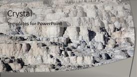  Presentation with hot springs - Slide deck with sedimentary rocks - mammoth hot springs background and a light gray colored foreground