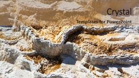  Presentation with hot springs - Colorful PPT theme enhanced with sedimentary rocks - mammoth hot springs backdrop and a coral colored foreground