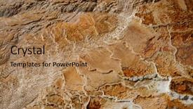  Presentation with hot springs - PPT layouts having sedimentary rocks - mammoth hot springs background and a coral colored foreground