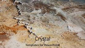  Presentation with hot springs - Cool new PPT layouts with sedimentary rocks - mammoth hot springs backdrop and a coral colored foreground