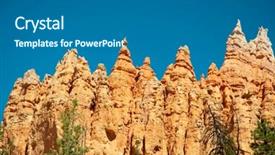  Presentation with rock - Presentation theme featuring sedimentary rocks - orange rock hoodoos background and a ocean colored foreground