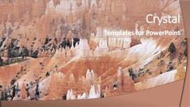  Presentation with rock - Slides with sedimentary rocks - striated rock formations background and a coral colored foreground