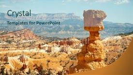  Presentation with formation of earth - Beautiful PPT layouts featuring sedimentary rocks - thors hammer formation backdrop and a light blue colored foreground