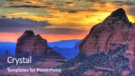  Presentation with arizona - Audience pleasing presentation consisting of arizona red rocks after sunset backdrop and a ocean colored foreground
